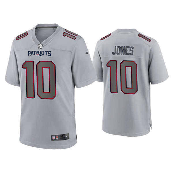 Men's New England Patriots #10 Mac Jones Grey Atmosphere Fashion Stitched Game Jersey Men's New England Patriots #10 Mac Jones Grey Atmosphere Fashion Stitched Game Jersey
